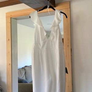 NWT Lulus white ruffle back jumpsuit.